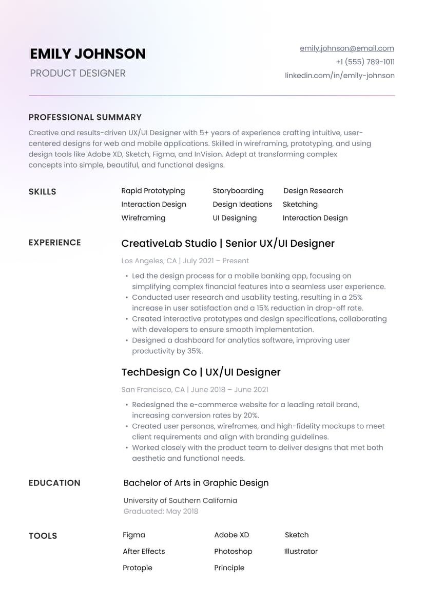 Resume Sample 2